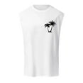 thumbnail image 4 of Beach Tank Top Men Lightweight Breathable Coconut Tree Graphic Crewneck Sleeveless Shirt Casual Vacation Outfits, 4 of 7