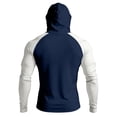 thumbnail image 6 of Men's UPF 50+ Sun Hoodie Long Sleeve Hooded Fishing Shirt Solid Pullover Cooling Ice Silk Breathable Quick-Dry Moisture Wicking 4-Way Stretch for Commute Fishing Hiking Royal Blue 3XL, 6 of 7