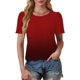 thumbnail image 4 of mfyjkho Tops De Moda Para Mujer, Camiseta De Manga Corta Con Cuello Redondo Y Degradado Para Mujer, Primavera/Verano Tops Y Blusas Para Mujer Xl, 4 of 7