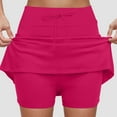 thumbnail image 2 of GEWSEY Womens Tennis Skirt Pleated Athletic Skirts with Pockets Shorts High Waisted Golf Skort for Workout Pickleball (Hot Pink, L), 2 of 6