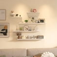 thumbnail image 3 of Floating Shelves Set of 5, 36 inch Wall Mounted Picture Ledge Shelf for Home, Office, Bedroom, Living Room, Kitchen Decor, White, 3 of 6