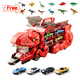 thumbnail image 1 of Pista de juguete City Dinosaur Ultimate Transportador de 13,4" que se transforma en un dinosaurio pisoteador con pista de carreras, juguetes para niños de 3, 4, 5, 6, 7 y 8 años (con 4 autos + 12, 1 of 8