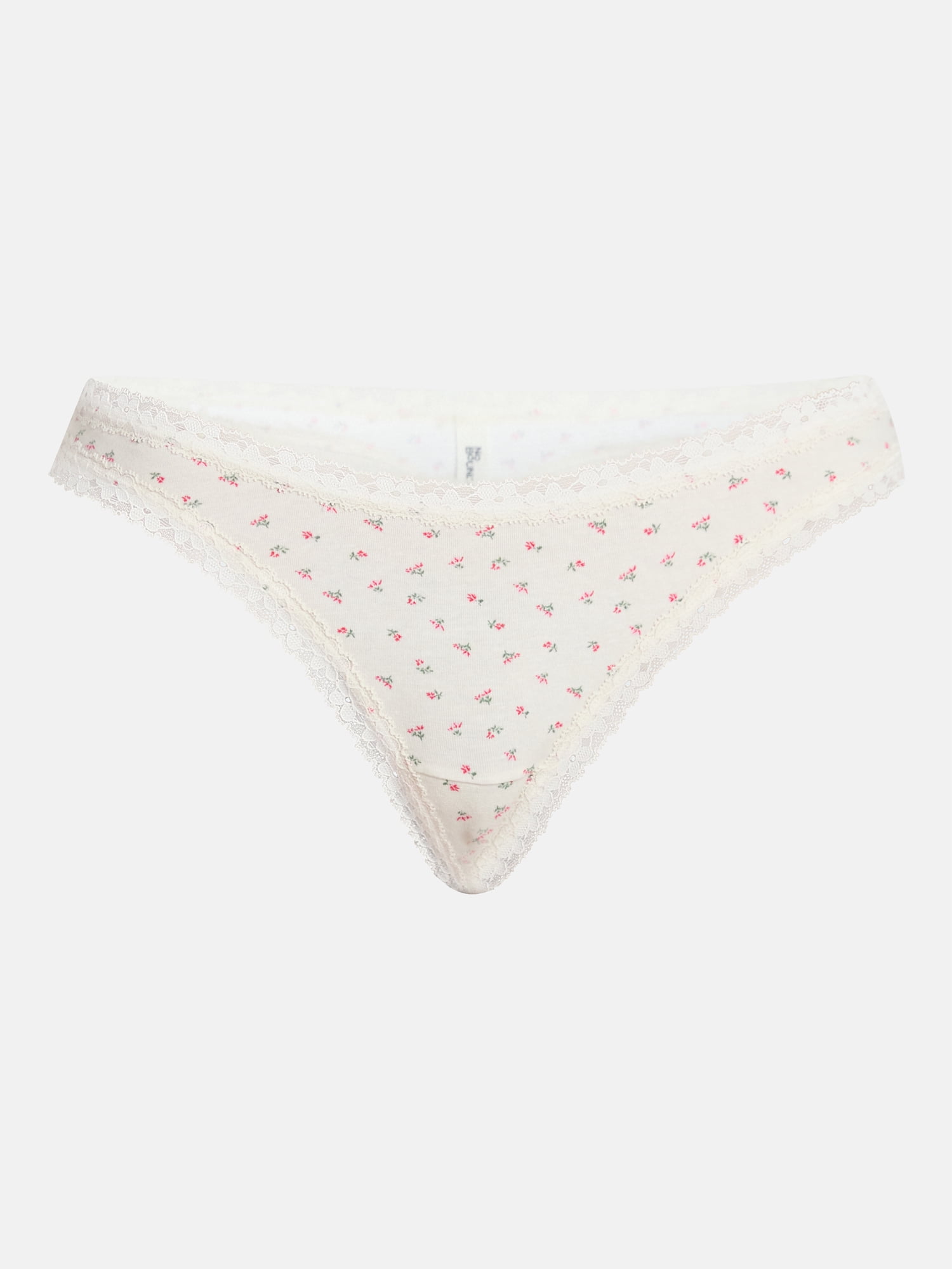 No Boundaries Cotton Blend Lace Thong Panties, Women's XS-XXXL