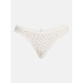 thumbnail image 4 of No Boundaries Women's Thong Panty Cotton Lace, 1-pack, Sizes XS-XXXL, 4 of 5