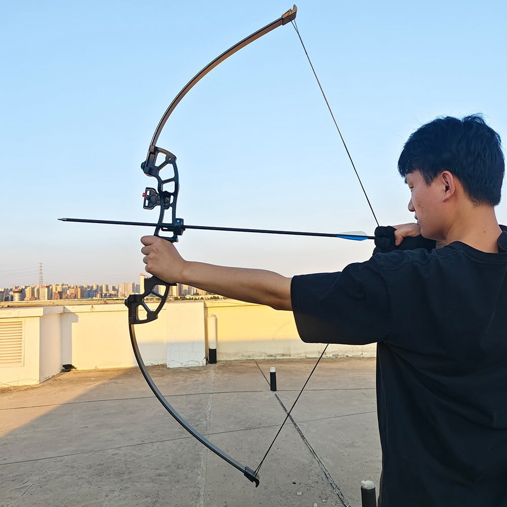 AMEYXGS Archery 40 lbs Archery Straight Pully Bow 51'' Shooting Target Hunting Bow Arrow Kit