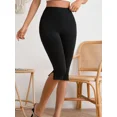 thumbnail image 3 of Women's Plus Size Solid Split Hem Capri Leggings, 3 of 6