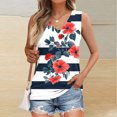 thumbnail image 2 of Plus Size Summer Womens Tops Fashionable Printed V-Neck Sleeveless, 2 of 5