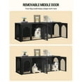 thumbnail image 5 of Dog Crate Furniture, 71" Heavy Duty Dog Kennels with Divider, Pads, Side Table, TV Cabinet, 5 of 7