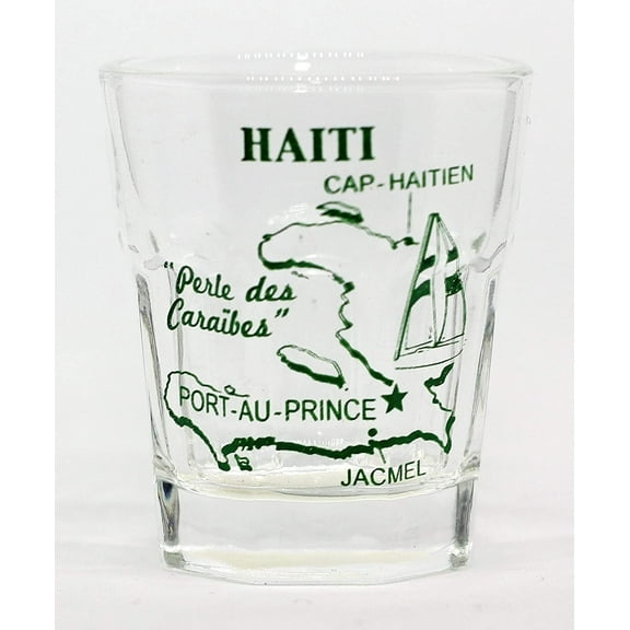 Haiti Vintage Map Outline Shot Glass