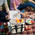 thumbnail image 5 of FORMRS Insulated Cooler Bag 24 Cans Capacity Soft Leakproof Lunch Box with Side Pockets, Beige Birds, 5 of 7