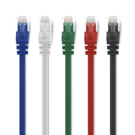 GearIt 5-Pack, Cat 6 Ethernet Cable Cat6 Snagless Patch 1 Foot - Snagless RJ45 Computer LAN Network Cord - Compatible with 5 Port Switch POE 5port