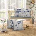 thumbnail image 2 of Pbobriich Gray Throw Pillow Covers Set of 4 Grey and Blue Modern Floral Couch Sofa Decorative Pillow Cases Cushion Home Decor Square 20"x20" Inches, 2 of 5