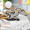 thumbnail image 2 of Gold Black Abstract 4 Piece Duvet Cover Set California King Size Geometric Street Art Soft Bedding Set Comforter Cover, 1 Duvet Cover 1 Flat Sheets and 2 Pillowcases, 2 of 9
