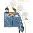 thumbnail image 2 of Navy Blue Ombre Table Cloth, Waterproof Tablecloth for Rectangle Tables, Farmhouse Stripes Modern Abstract Art Reusable Washable Fabric Table Cover for Restaurant Kitchen Dining Tables 60"x120", 2 of 9