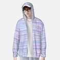 thumbnail image 3 of Pofeuu Striped Gradient Print Sun Protection Outdoor Lightweight Full Zip UV Cooling Hoodie Long Sleeve Summer Clothing for Outdoor Hiking-3X-Large, 3 of 5