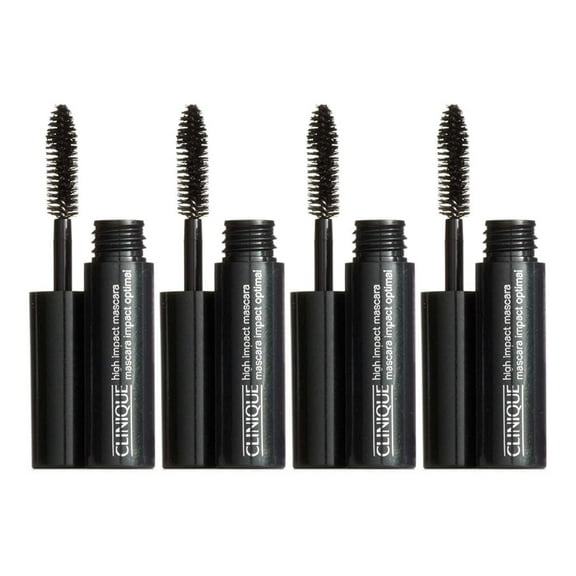 4 x Clinique High Impact Mascara, 01Black, travel size x 4