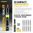 HiSpec S2 Steel Drill Screwdriver Bit Set 1/4" Hex Impact Drill