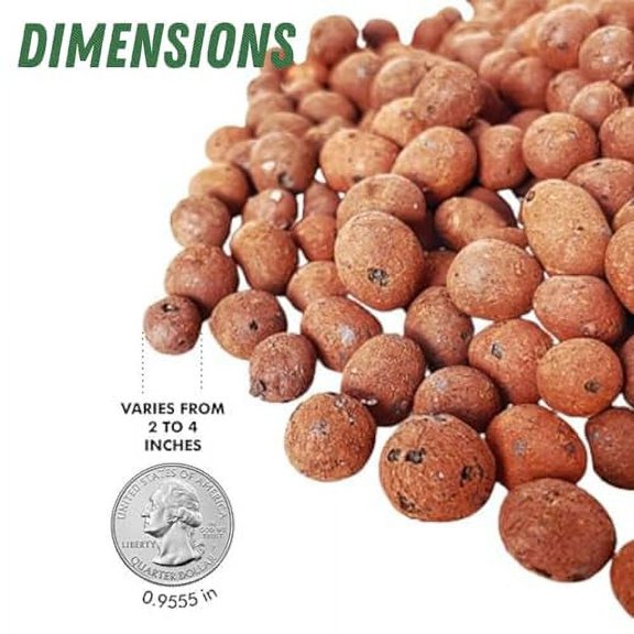 PGN Clay Pebbles for Hydroponic Growing - 30 Liters (12 Pounds) - Organic Expanded Clay Balls for Plants - PH Neutral Leca for Plants - Aquaponics and Hydroponics Supplies in a Res