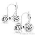 thumbnail image 1 of 8mm or 10mm Love Knot Charm Leverback Drop Earrings in 14k White Gold, 1 of 1