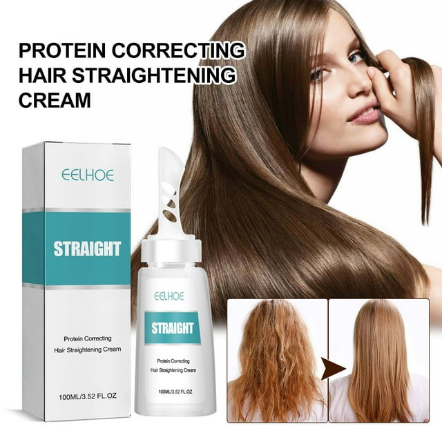 Crema alisadora del cabello correctora de proteínas | Suavizado y reparador para el cabello rizado seco y dañado | Fórmula enriquecida con proteínas | Mejora la elasticidad | Puntas anti-abiertas |