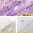 thumbnail image 4 of No Hook Shower Curtain with Snap in Liner, Watercolor Flowers on Purple Waterproof Bath Curtain Double Layers with See Through Top Window, Nature Floral Plant Hotel Shower Curtains 36x72in, 4 of 9
