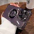 thumbnail image 4 of Magnetic for iPhone 13 Pro Max Case Compatible with MagSafe, [Military Grade Protection] Logo View Slim Transparent Clear Electroplate Bumper Cover Case for iPhone 13 Pro Max 6.7” Purple, 4 of 14