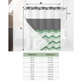 thumbnail image 6 of No Hook Shower Curtain with Snap-in Liner, Green Chevron Waterproof Fabric Bathroom Curtains, Geometric Grey Print Wavy Striped White Bath Curtains & Mesh Top Window 66"x72", 6 of 6