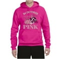 thumbnail image 2 of Wild Bobby In October We Wear Pink Pumpkin Cheetah Print Breast Cancer Awareness Unisex Hoodie Sweatshirt, Fuschia, Large, 2 of 6