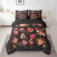thumbnail image 2 of Feelyou Black Pink Rose Bedding Comforter Set 7pcs, Vintage Bohemian Blossoms Flower King Bedding Sets, Teens Kids Girls Women Reversible Bed Sheets, Super Cozy Room Decor, 2 of 8