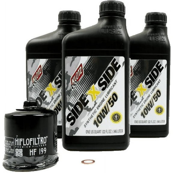 Klotz KU-103 Sidexside Oil Change Kit 10W50 /W Oil Filter Pol