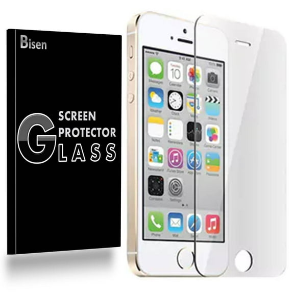 iPhone SE [3-PACK BISEN] Tempered Glass Screen Protector, Anti-Scratch, Anti-Shock, Shatterproof, Bubble Free