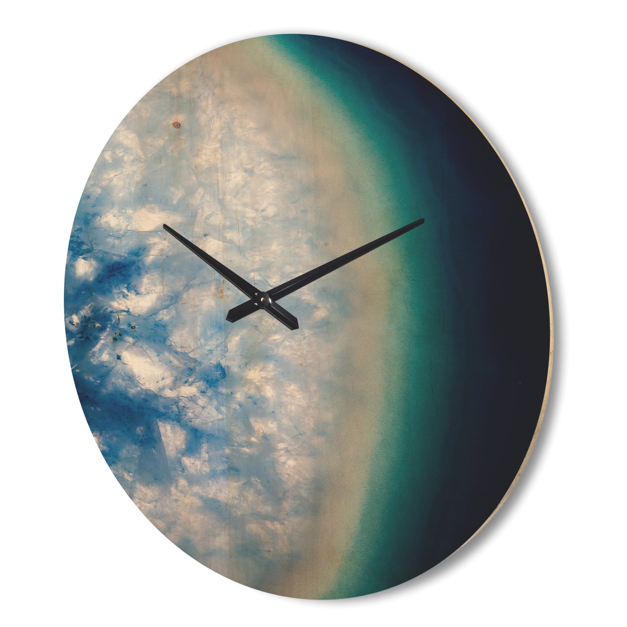 Designart 'Agate beautiful colorful texture slices' Modern Wood Wall Clock