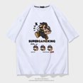thumbnail image 1 of Camiseta de manga corta con cuello redondo para hombre y mujer, ropa de calle, camiseta holgada de algodón con dibujos animados de Super Mary zhangmengya LED, 1 of 2