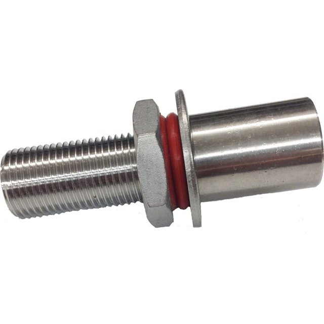 Quick Fit XL Weldless Bulkhead All Thread with Coupling, Extra long all
