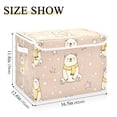 thumbnail image 3 of Foldable Fabric Storage Bin With Handle Collapsible Basket Box Storage With Lid Organizer White Bear, 3 of 7