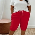 thumbnail image 2 of SHTXOZHI High Waisted Capri Pants for Women Plus Size Drawstring Sport Pants Casual Vacation Capris with Pockets, 2 of 9