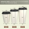 thumbnail image 2 of Kitchsy 20 oz. Disposable Paper Cups with Black Dome Lids - White Hot Coffee  & Tea To-Go Cups - Convenient Takeout Beverage Solution (Pack of 50), 2 of 6