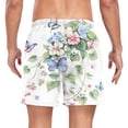 thumbnail image 4 of joogoo Men's Watercolor Flower Butterfly Swim Trunks with Liner Pocket Beach Shorts XX-Large, 4 of 9
