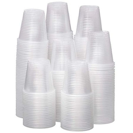Kcups Recyclable Disposable Plastic Cups (100-Count) Small, Clear 3 oz. Snack & Drink Size | Party, Event, Wedding, Kids | Recyclable Drinkware | Tea, Soda, Water, Juice, Milk (200) ()