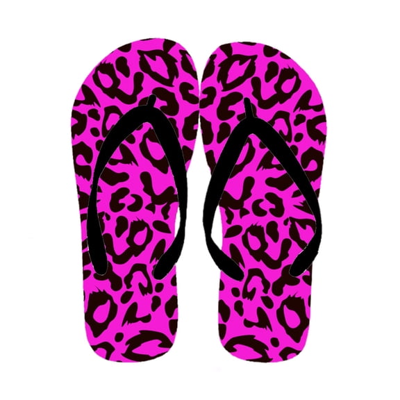 CHENge Women’s Leopard Print Flat Flip Flops, Stylish Animal Pattern Thong Sandals, Lightweight Non-Slip Beach Slippers for Summer