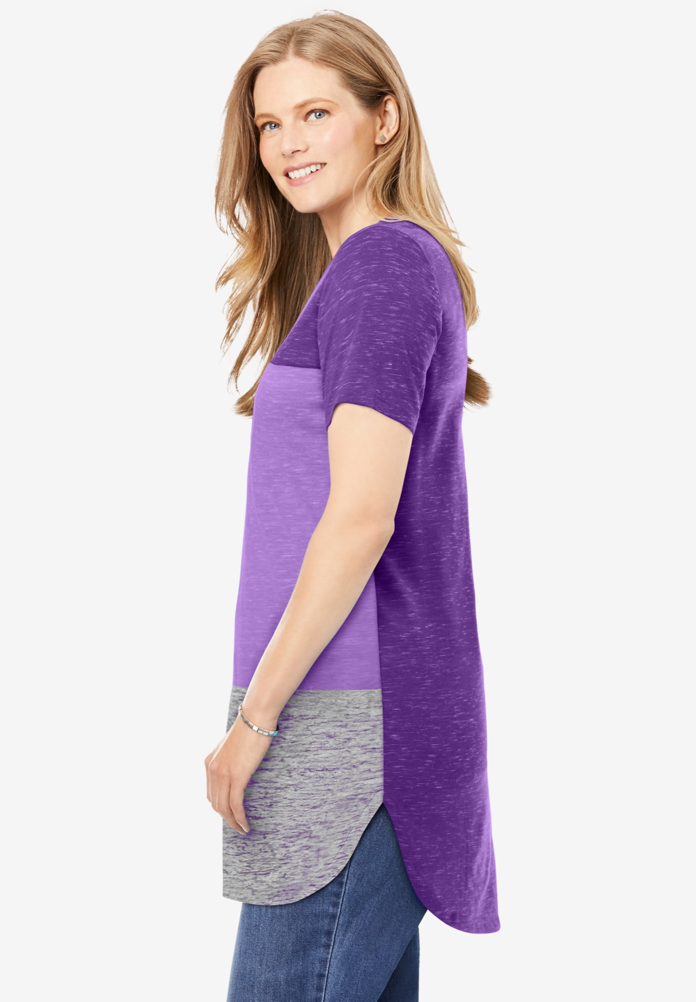Plus Size Marled V-Neck Tunic - image 3