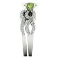 thumbnail image 3 of Clara Pucci 14K White Gold 1.57 Natural Peridot Engraveable Engagement Ring + Wedding Band Set, 3 of 7