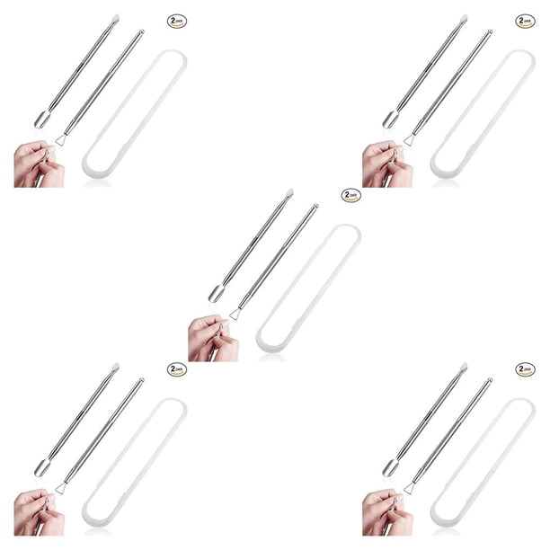 Soidarity 2Pcs Dead-skin Remover Kit Stainless Adults Handle Steel Comfortable Pusher Cuticle Anti-Skid Tools Professsionals Type2