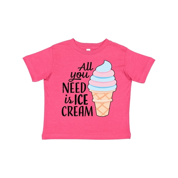 Inktastic All You Need is Ice Cream with Ice Cream Cone Boys or Girls Toddler T-Shirt