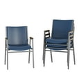 thumbnail image 2 of Flash Furniture 4 Pack Heavy Duty Navy Vinyl Stack Chair with Arms, 2 of 13