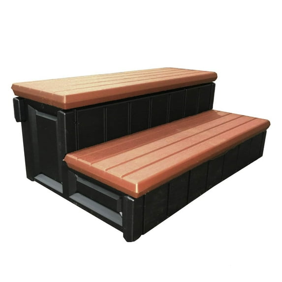 Open Box Confer Plastics Leisure Accents Deluxe 36" W Hot Tub Steps, Redwood