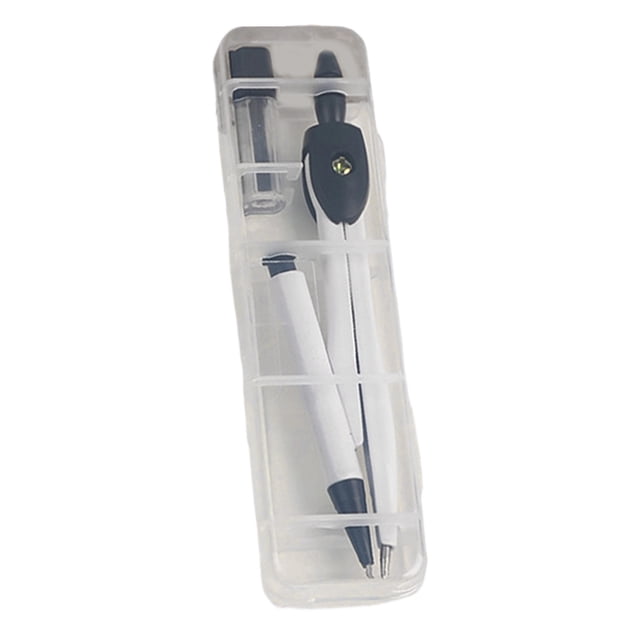 2-in-1 Metal Compass Set with Automatic Pencil Geometry Drawing Tool for Students Office Precise Portable Storage Box for Math Art & Engineering