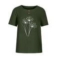 thumbnail image 3 of Babysbule Hauts pour Femmes en Liquidation Mode Femme Col Rond Manches Courtes Blouse T-Shirt Imprimé Hauts Amples, 3 of 4