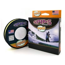 FINS Spin5 5-End Braided Fishing Line for Spinning & Baitcasting Reels, Yellow 25 lb 150 Yds