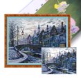 thumbnail image 1 of (FA428) Hilo Algodón Ecológico Bordado 14CT 2 Hebras Impresión 54*43cm Kit Serie Paisaje Punto Cruz Noche Invierno (borde Gancho), 1 of 9